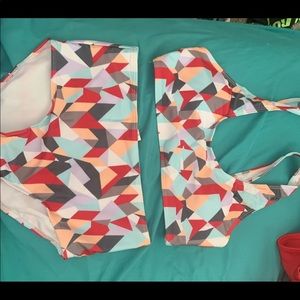 Sold- Cute high waist multicolor bathing suit